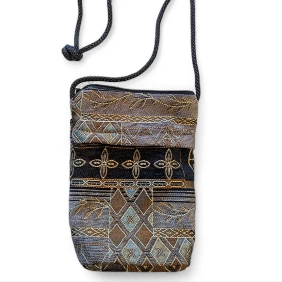 Maruca WILD WEST Boulder Colorado Handmade Tapestry Crossbody Bag - Picture 2 of 12
